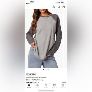 Edikted Me Time Thermal Oversized Raglan Shirt
